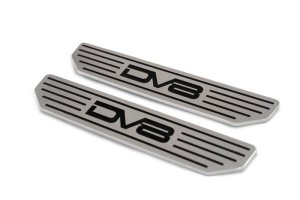 Jeep Wrangler Sill Plates - Rear - DV8 Offroad - DV8 Logo - Black - `18-`20